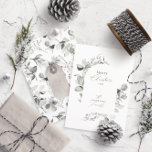 Sauberes, modernes botanisches Grau Feiertagskarte<br><div class="desc">Sauberes,  modernes botanisches Grün,  einfach klassisches botanisches Weihnachtsdesign.</div>