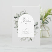 Sauberes, modernes botanisches Grau Feiertagskarte (Stehend Vorderseite)