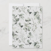 Sauberes, modernes botanisches Grau Feiertagskarte (Rückseite)