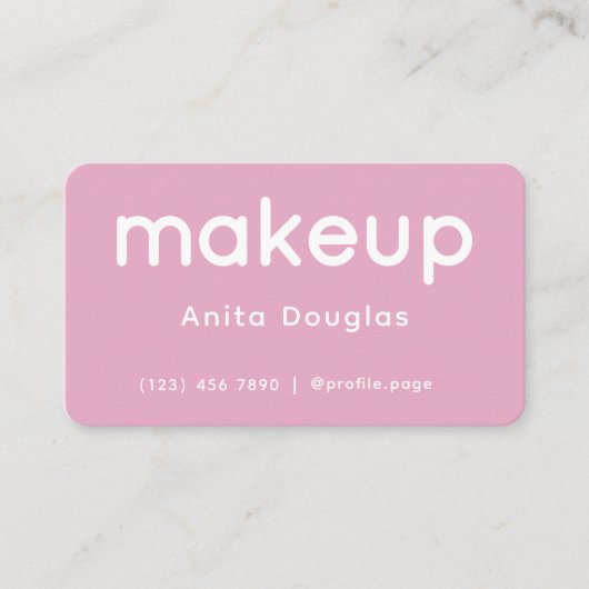 Sauberes, modernes minimalistisches Make-up Visitenkarte (Vorderseite)