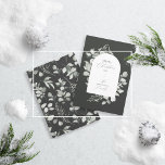 Sauberes, modernes und elegantes botanisches Graus Feiertagskarte<br><div class="desc">Sauberes,  modernes botanisches Grün,  schwarz-grau einfach klassisches botanisches Weihnachtsdesign.</div>
