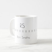 sauberes Monogramm (Name + Initiale) Kaffeetasse (Vorderseite Links)