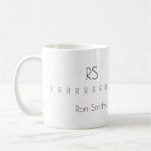 sauberes Monogramm (Name + Initiale) Kaffeetasse (Links)