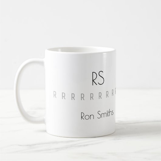 sauberes Monogramm (Name + Initiale) Kaffeetasse (Links)