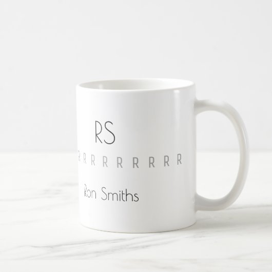sauberes Monogramm (Name + Initiale) Kaffeetasse (Rechts)