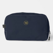 Sauberes Navy Blue Gold Monogram Zubehör Waschbeutel (Vorderseite)