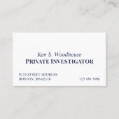 Sauberes Navy Blue White Bold Schriftart Visitenkarte (Vorderseite)