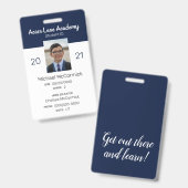 Sauberes Navy-Homeschool-Student-Abzeichen Ausweis (Vorder- & Rückseite)