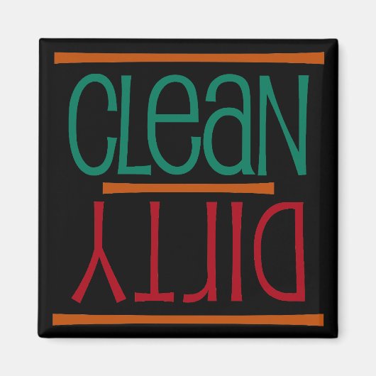 Sauberes oder dreckiges Geschirrspüler Magnet, Pla Magnet (Vorne)