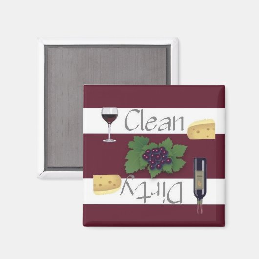 Sauberes oder schmutziges Geschirrspülmagazin Magnet (Vorderseite/Rückseite)