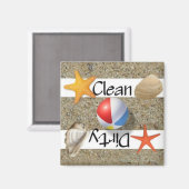 Sauberes oder schmutziges Geschirrspülmagazin Magnet (Vorderseite/Rückseite)