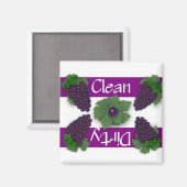 Sauberes oder schmutziges Geschirrspülmagazin Magnet (Vorderseite/Rückseite)