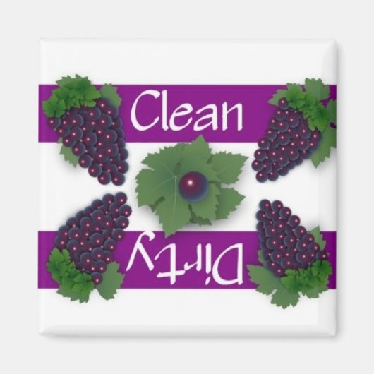 Sauberes oder schmutziges Geschirrspülmagazin Magnet (Vorne)