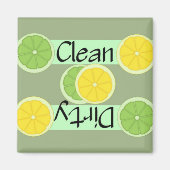 Sauberes oder schmutziges Geschirrspülmagazin Magnet (Vorne)