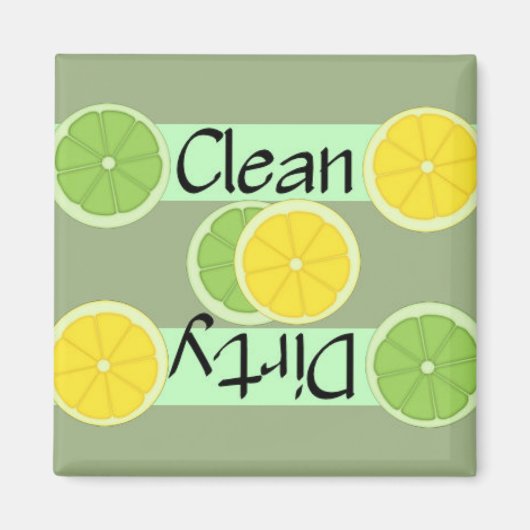 Sauberes oder schmutziges Geschirrspülmagazin Magnet (Vorne)