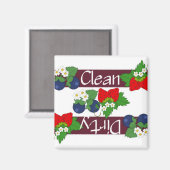 Sauberes oder schmutziges Geschirrspülmagazin Magnet (Vorderseite/Rückseite)