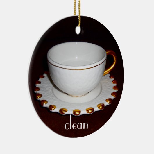 Sauberes oder schmutziges Geschirrzeichen für Keramikornament (Rechts)