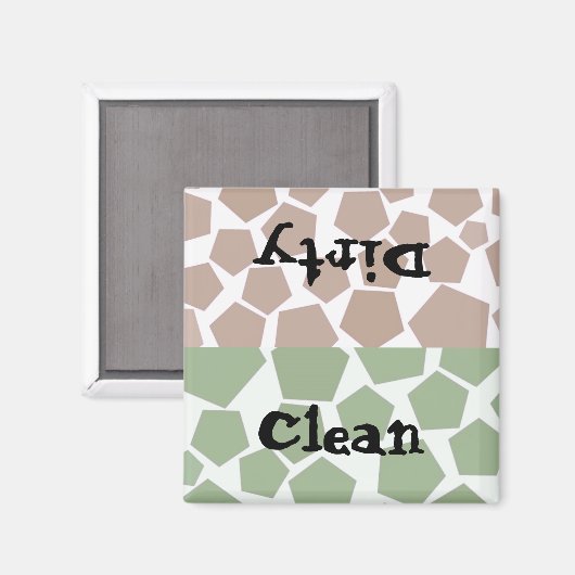 Sauberes oder schmutziges Hexagon-Design Magnet (Vorderseite/Rückseite)