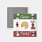 Sauberes oder schmutziges italienisches Koch Gesch Magnet (Vorderseite/Rückseite)