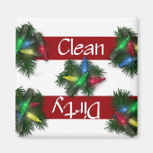 Sauberes oder schmutziges Weihnachtslicht Geschirr Magnet (Vorne)