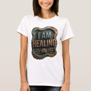 Sauberes Orange I AM HEALING Slogan T-Shirt