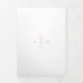 Sauberes peach Botanical Foto Elegante Hochzeit Dreifach Gefaltete Einladung (Cover)
