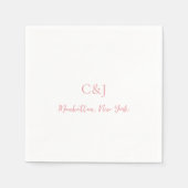 Sauberes Rosa Elegante Hochzeit Serviette (Vorderseite)