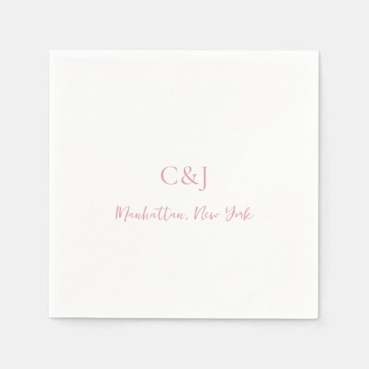 Sauberes Rosa Elegante Hochzeit Serviette (Vorderseite)