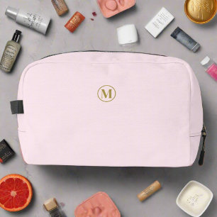 Sauberes Rosa Gold l Elegantes Feminine Monogramm Waschbeutel