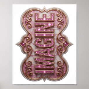 Sauberes rosa IMAGINE künstlerisches Motiv Poster