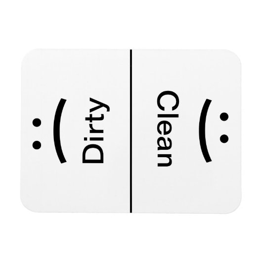 Sauberes schmutziges Magnet (Lächeln/gefroren) (Horizontal)