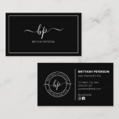 Sauberes Schwarz Elegant Modernes Beruflich Visitenkarte (Vorne/Hinten)