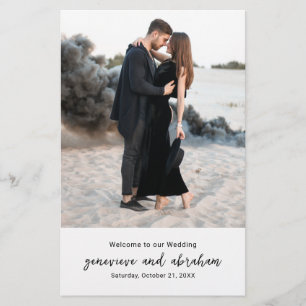 Sauberes Schwarz-Weiß-Foto Modernes Hochzeitsprogr
