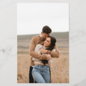 Sauberes Schwarz-Weiß-Hochzeitsmenü (Rückseite)