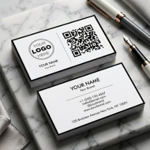 Sauberes Schwarz Weiß Minimalistisches QR-Code-Log