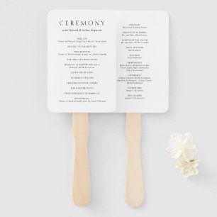Sauberes Schwarz-Weiß modernes Hochzeitsprogramm Fächer
