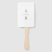 Sauberes Schwarz-Weiß-Monogramm Moderne Hochzeit Fächer (Vorderseite)