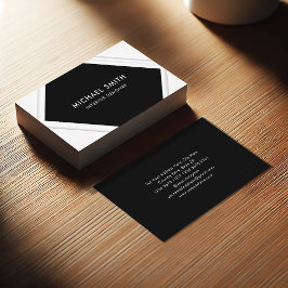 Sauberes Schwarz/Weiß | quadratischer Rahmen Visitenkarte