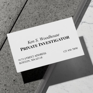 Sauberes Schwarz-weißes, feines Schriftart Visitenkarte