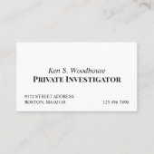 Sauberes Schwarz-weißes, feines Schriftart Visitenkarte (Vorderseite)