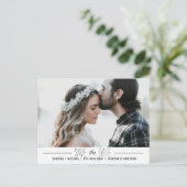 Sauberes Schwarz-weißes Minimal Typografie-benutze Ankündigungspostkarte (Stehend Vorderseite)