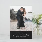 Sauberes schwarzes Foto Moderne Hochzeitsprogramm (Stehend Vorderseite)