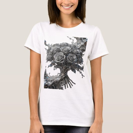 Sauberes Silber ABSTRACT ART Statement T-Shirt (Vorderseite)