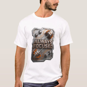 Sauberes Silber ALWAYS FOCUSED Textdesign T-Shirt