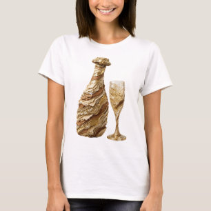 Sauberes Silber GOLDENER WINTERWEIN Kühnes Design T-Shirt