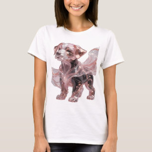 Sauberes Silber ROSE GOLD HUND Textdesign T-Shirt