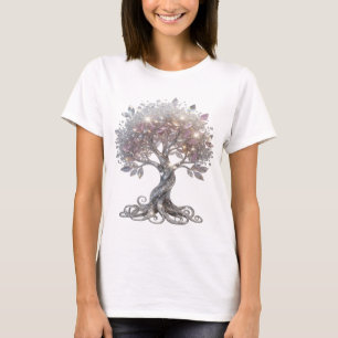 Sauberes Silber TREE OF LIFE Künstlerisches Motiv T-Shirt