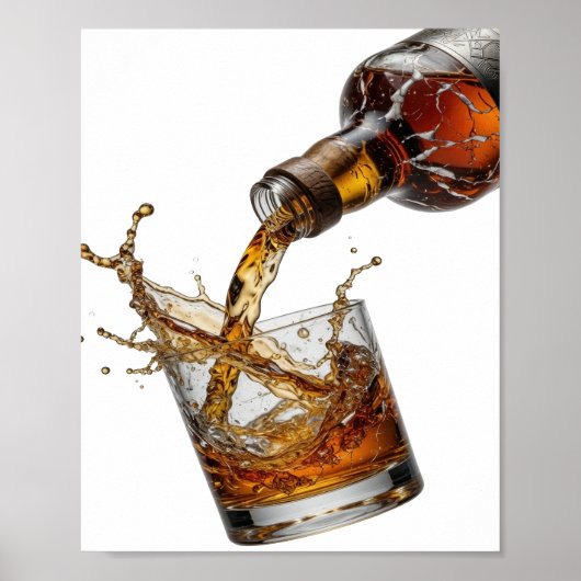 Sauberes Silber WHISKY SPLASH Design Poster (Vorne)