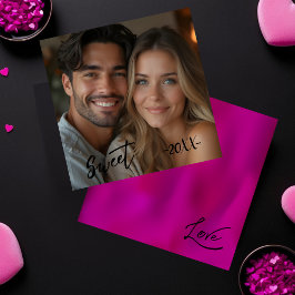 Sauberes Sweet & Liebe Foto Rosa Feiertagskarte