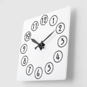 Sauberes und einfaches Schwarz auf Weiß Quadratische Wanduhr (Winkel)